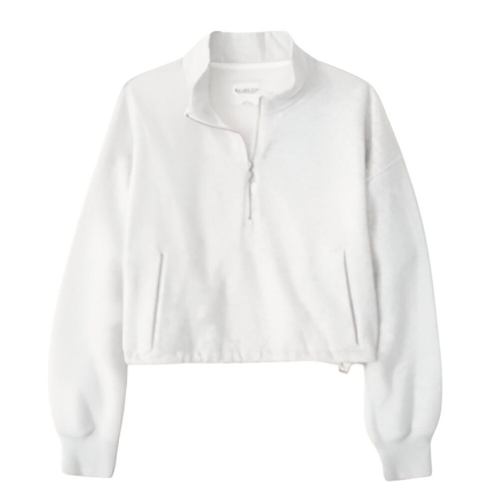 Abercrombie & Fitch SoftAF Max Cinched Bungee Half-Zip - Grey - Small